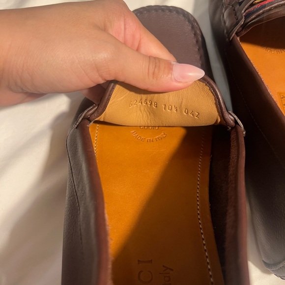 Men’s Gucci, leather horsebit GG driver loafers size 10 1/2 US made in Italy - Picture 4 of 7